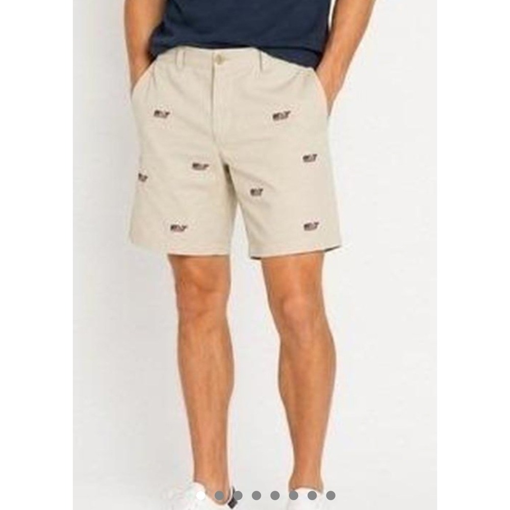 Vineyard Vines USA Flag Embroidered Whale Breaker Shorts Cotton Men 31 Patriotic